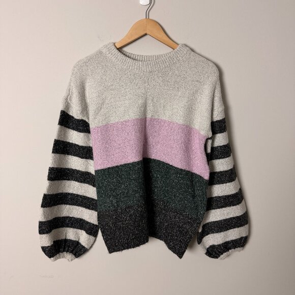 Tularosa Sweaters - 2/$30 Tularosa Striped Pink Gray Sweater Small